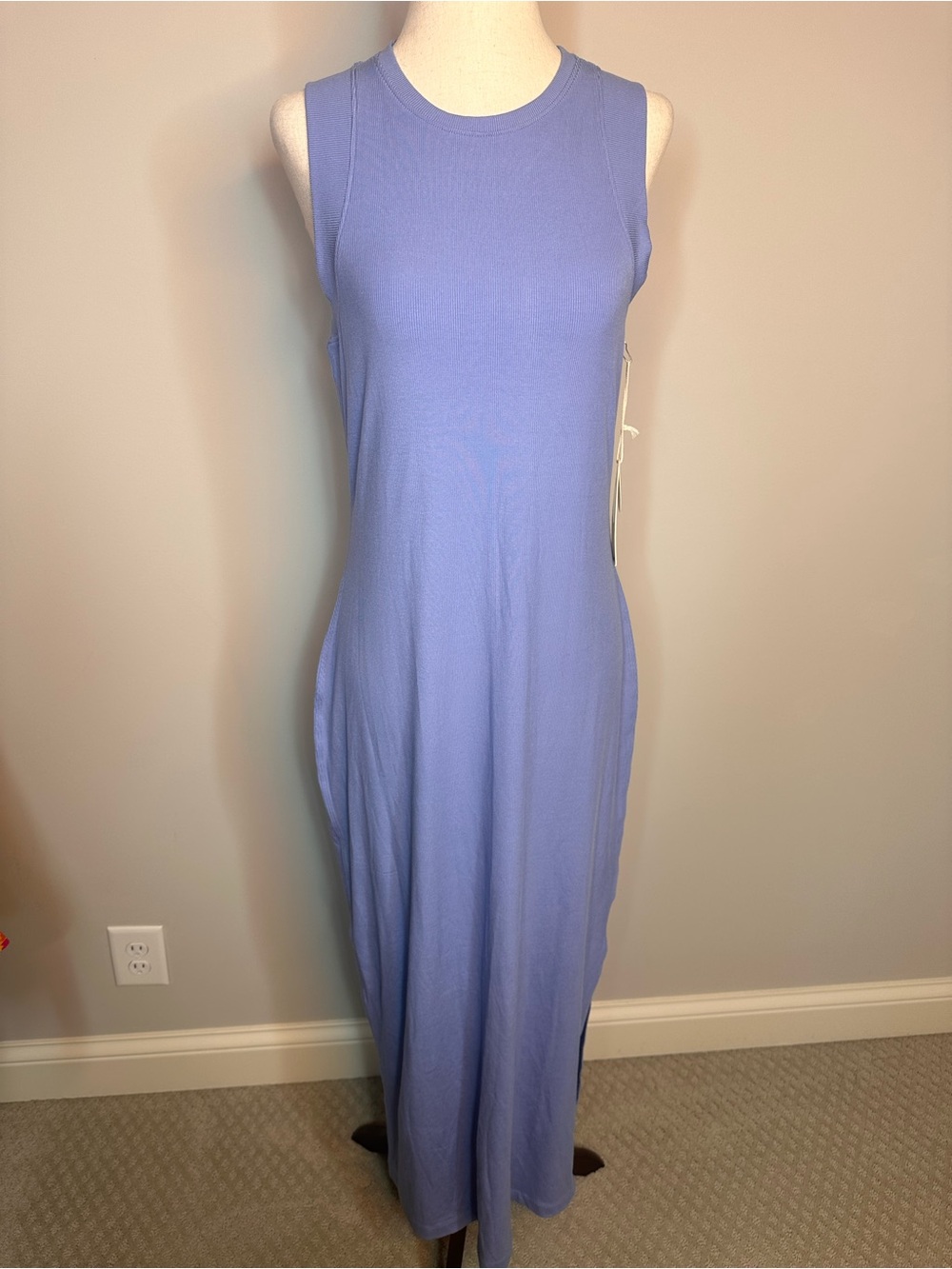 NWT sz M Vuori Pose Modern dress maxi in bluebell modal blend sleeveless - Picture 3 of 12